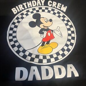 Hanes Black Mickey Mouse Birthday Crew Tee